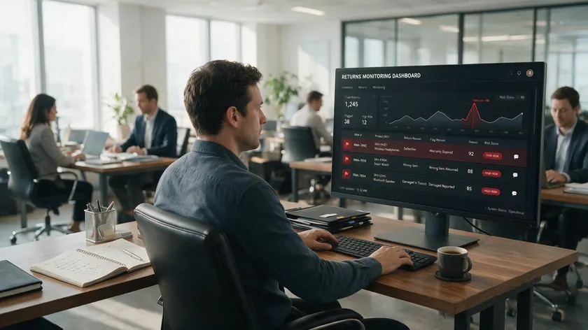 A returns monitoring dashboard flagging high-risk transactions for review.