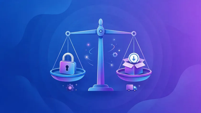 Balance scale icon comparing strict versus generous return policies examples