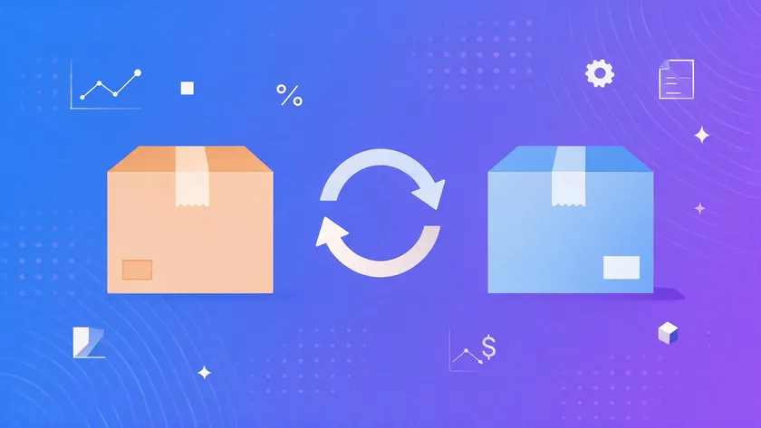 Two boxes with an exchange arrow illustrating an exchange policy example