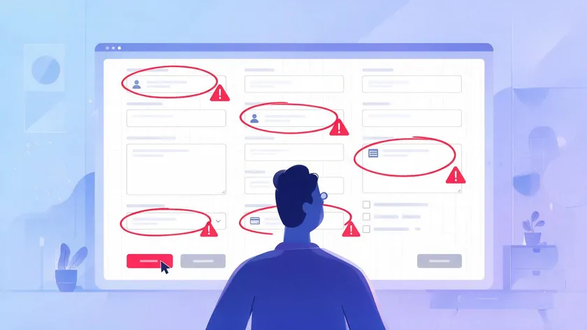 A red-flagged online form highlighting missing or invalid fields that commonly cause RMA form errors