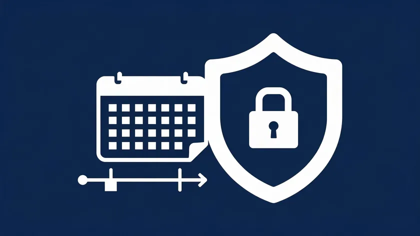 Calendar and shield icon representing data retention periods and security measures used to protect customer information.