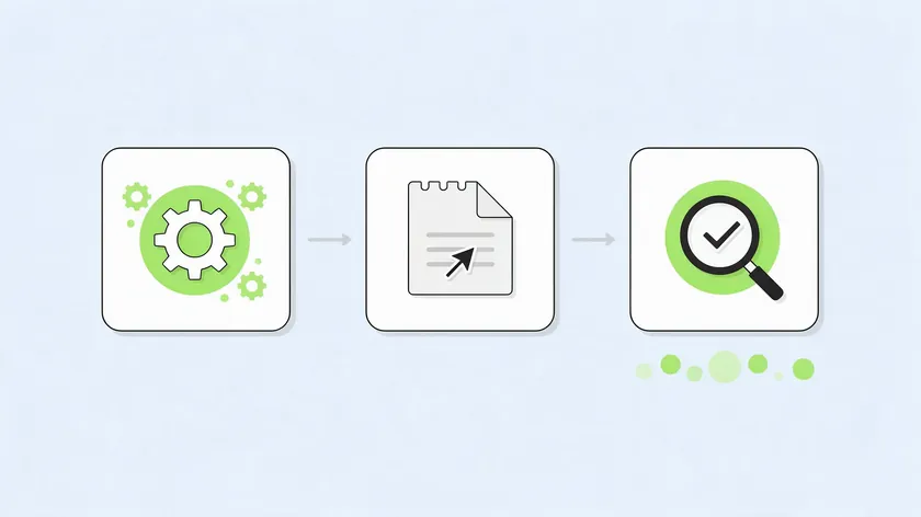 Three cards showing a generator tool, a template document and a lawyer review magnifier, the affordable ways to create a privacy policy for small business.