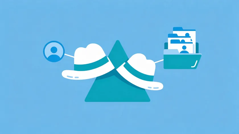 Illustration of a software company wearing two hats, representing the controller and processor roles in a SaaS privacy policy