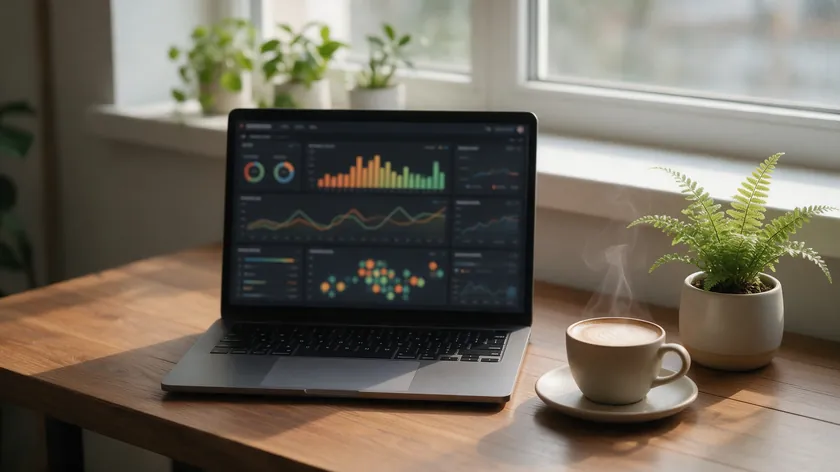 Laptop showing a product analytics dashboard, the kind of tracking a SaaS privacy policy must disclose