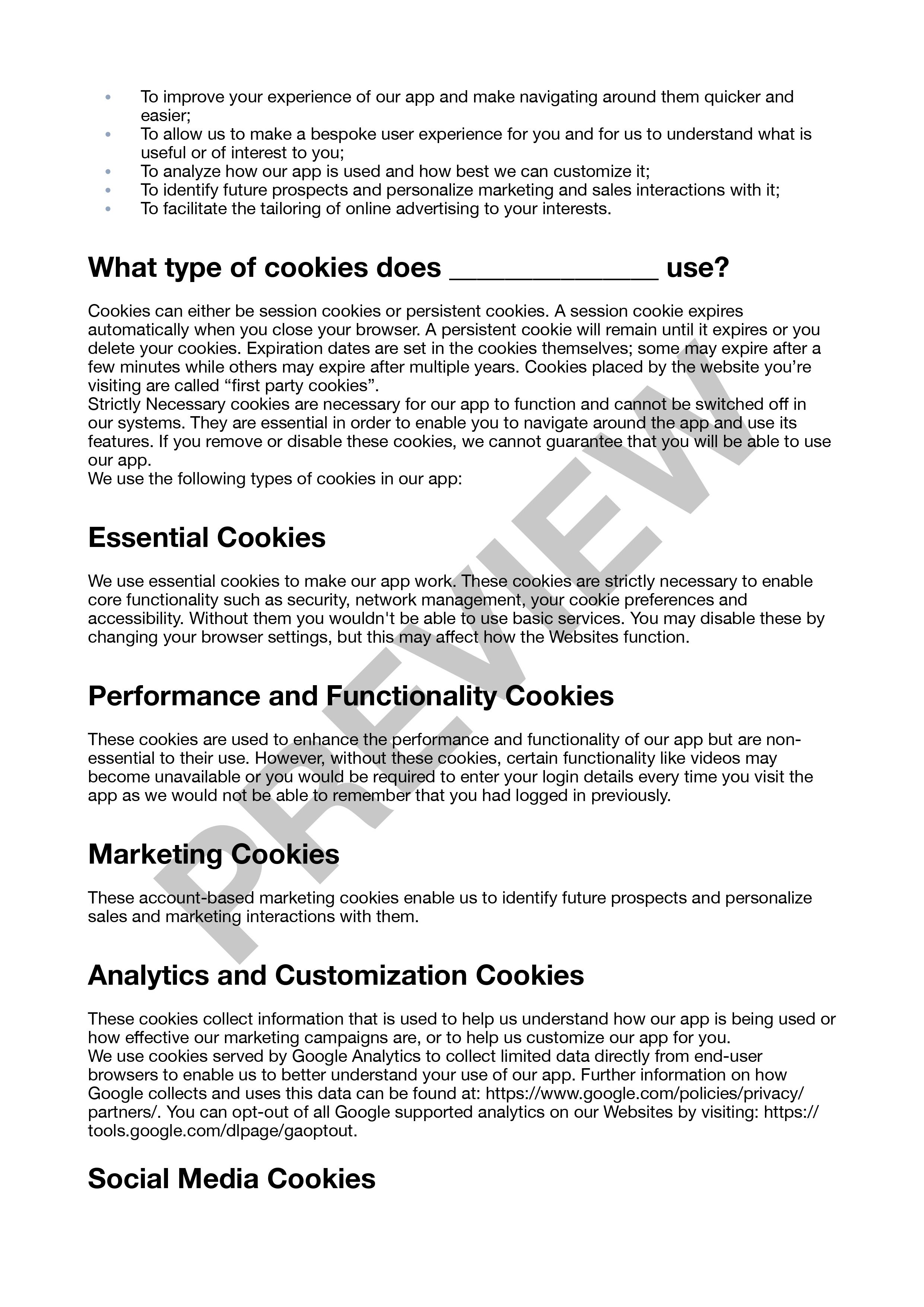 Preview Cookie Policies